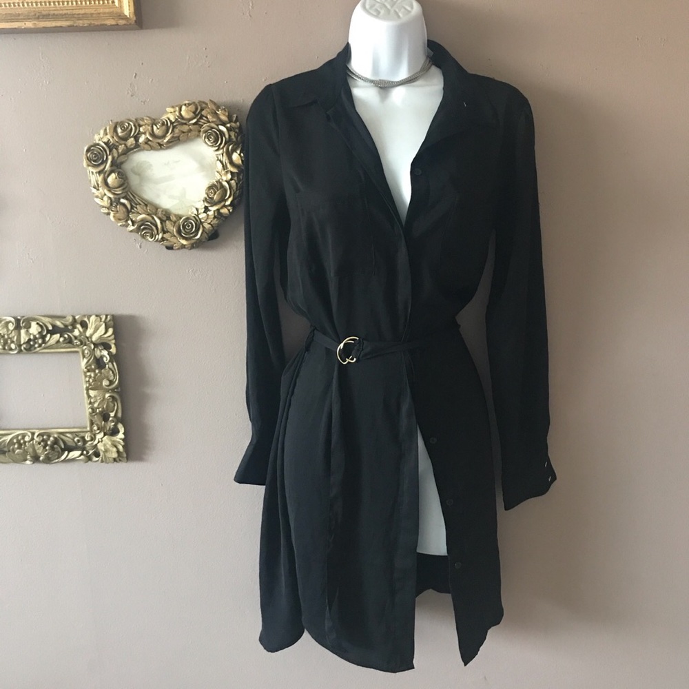 Black shirt dress